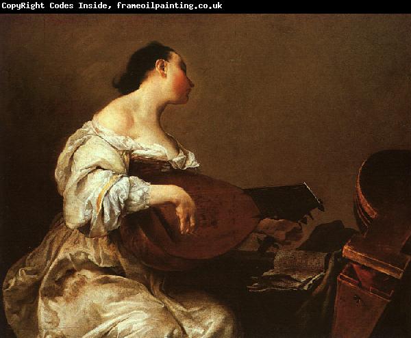 Giuseppe Maria Crespi Woman Playing a Lute